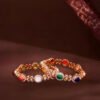 Scarlet Blossom Polki Bangles