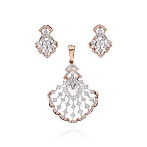 Cascading Glamour Diamond Pendant Set for Women