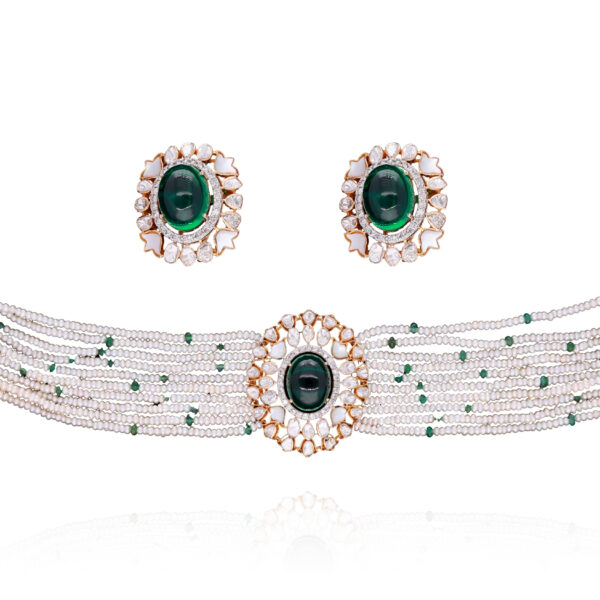 Golden Grace Polki Necklace with Vintage Flair - Image 2