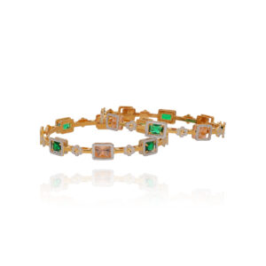 Gemstone Symphony Gold Bangles