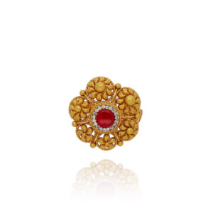 Ruby Bloom Royale Gold Cocktail Ring