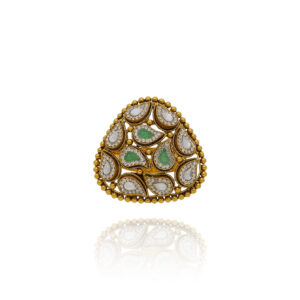The Trinity Edge Gold Cocktail Ring