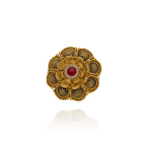 The Ruby Garden Gold Cocktail Ring