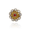 The Ruby Blossom Crown Gold Cocktail Ring