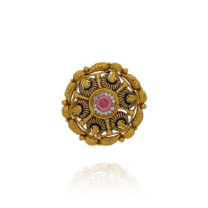 Golden Floral Flame Cocktail Ring