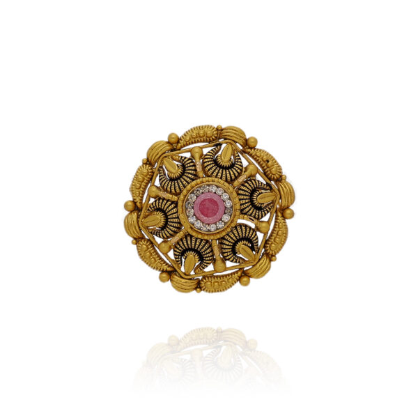Golden Floral Flame Cocktail Ring