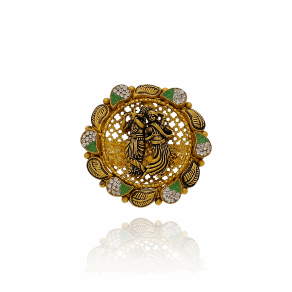 The Sculpted Sparkle Gold Cocktail Ring