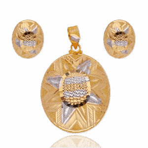 The Luxe Weave Gold Pendant Set for Women