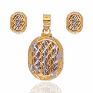 The Sculpted Shine Gold Pendant Set for Women