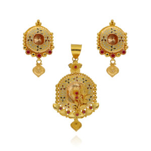 The Gilded Charm Gold Pendant Set for Women