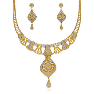 The Radiance Line Gold Necklace Set