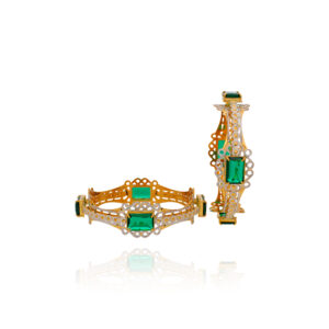Emerald Enchantment Gold Bangles