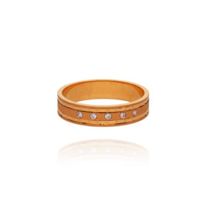 Crown Circle Gold Ring for Men