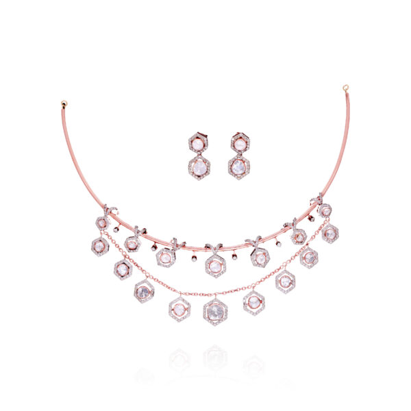 Glimmering Majesty Polki Necklace - Image 2