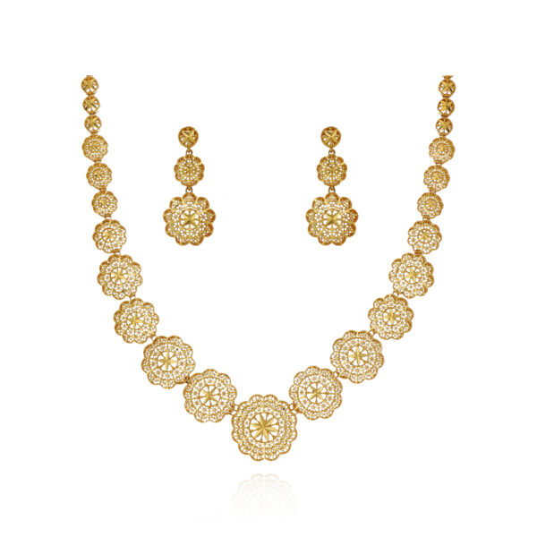 Floral Radiance Gold Necklace Set